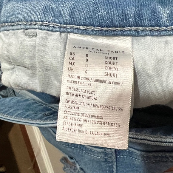 American Eagle Jeans Short Distressed Super Hi Rise Jegging Slim Vintage Skinny - Picture 13 of 13